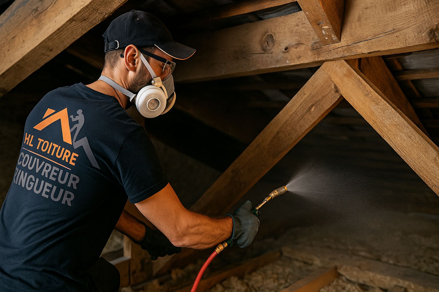 Traitement de charpente en combles