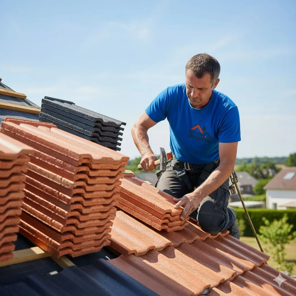 Atelier de couverture HL Toiture à Grenoble – préparation de chantier